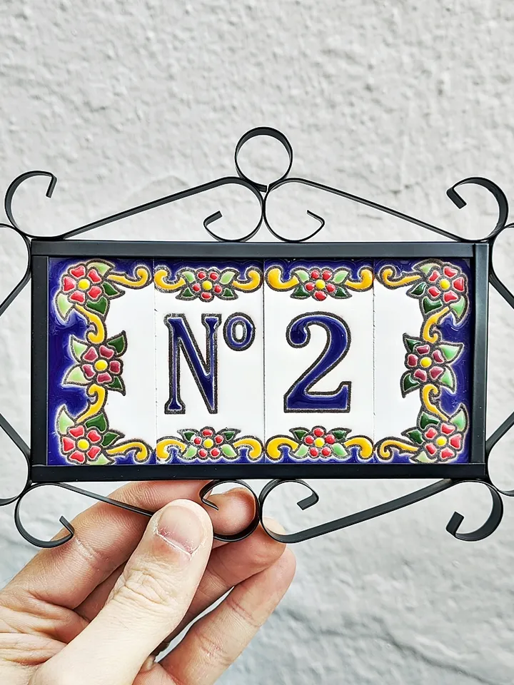 Ceramic letters and numbers 7.5cm. (3") for the wall - Hand-glazed in Spain - "MARBELLA-mini" models - Ceramic letters number -