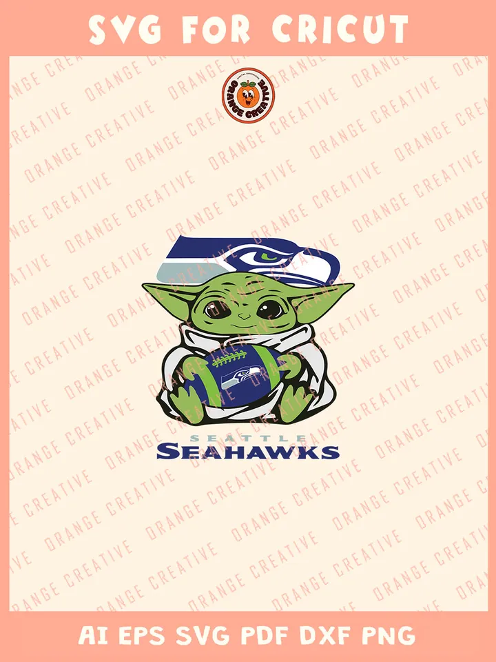 Seattle Seahawks x Baby Yoda Svg, NFL Seahawks Team Svg, NFL Football SVG for cricut, Seahawks Team Gift For Fan, Svg Files for Cricut, Png, Dxf, Digital Download