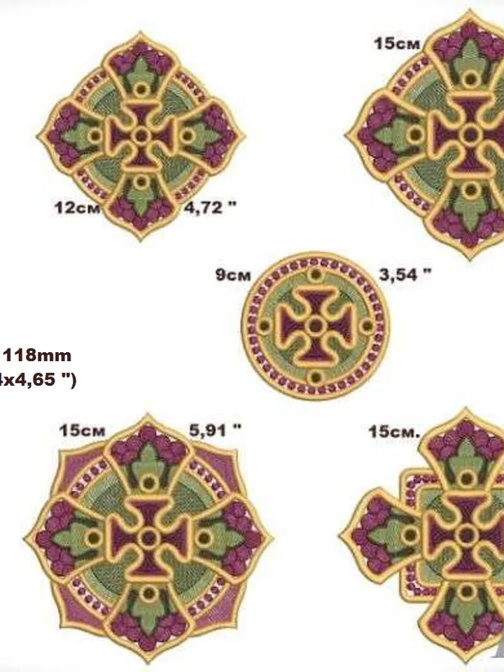 A "Cretan" set of designs for machine embroidery.
