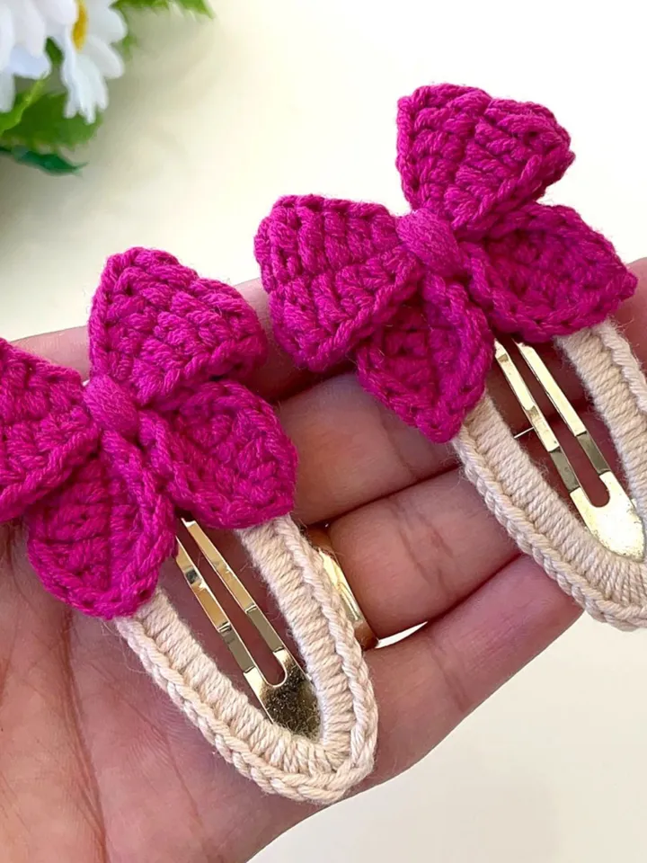 Butterfly Hair Clip Crochet Pattern PDF โ DIY Bow Barrette for Girls โ Easy Handmade Hair Accessory Digital Download Tutorial