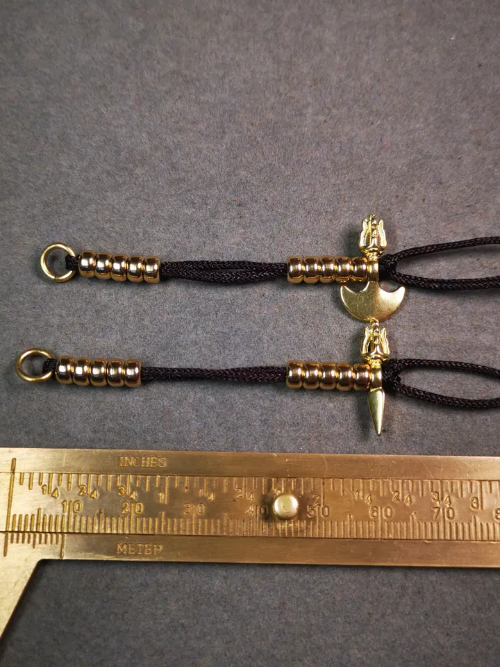 Gandhanra Handmade Tibetan Buddhist Mala Counters,Prayer Bead Counters,with Kila and Kartika Pendant,Made of Brass