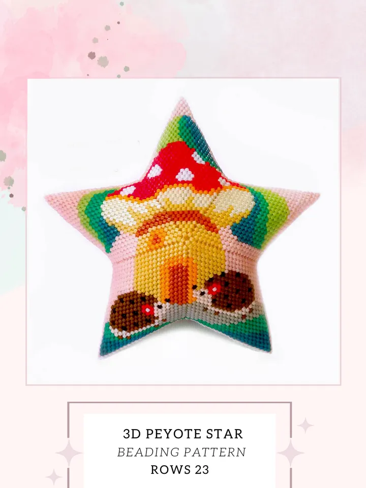 3D Peyote Star, Hedgehogs Beading Pattern, Beadwork Animal Ornaments