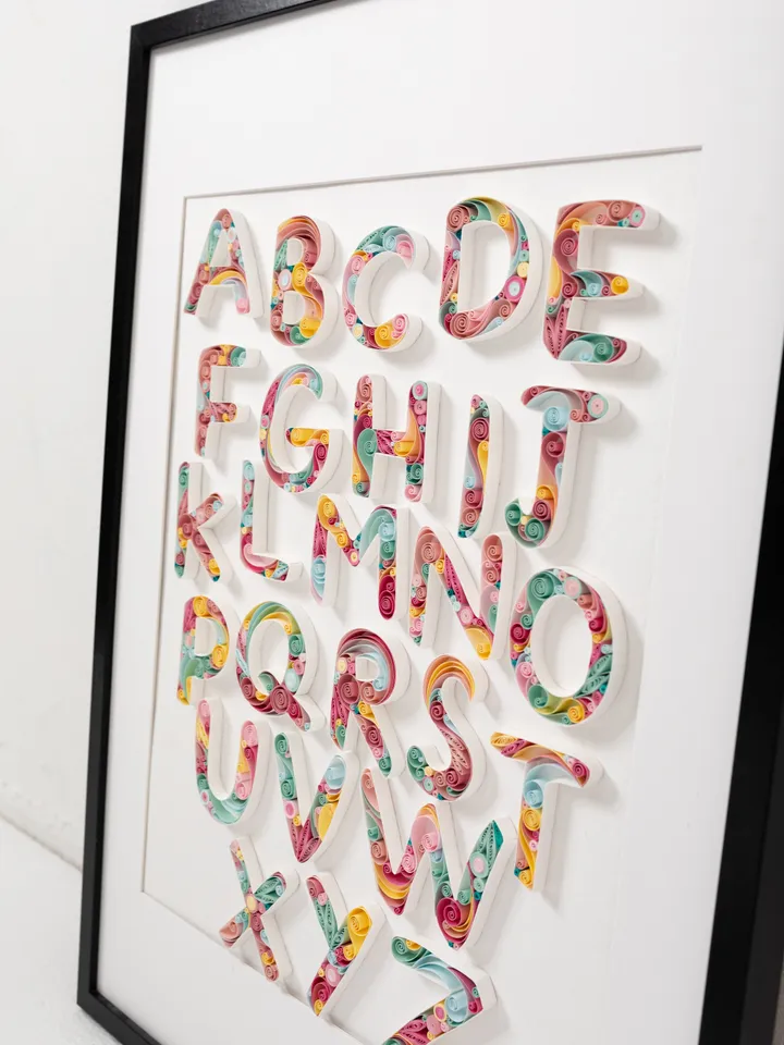 Original quilled Alphabet A-Z | Quilling Art | Wall Art