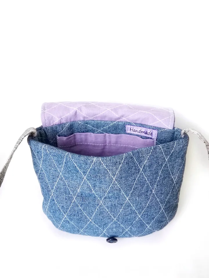 Handcrafted Mini Embroidered Denim Crossbody Purses for Women: Small Shoulder Bags, Cross Body Handbags - Unique Handmade. FREE SHIPPING!