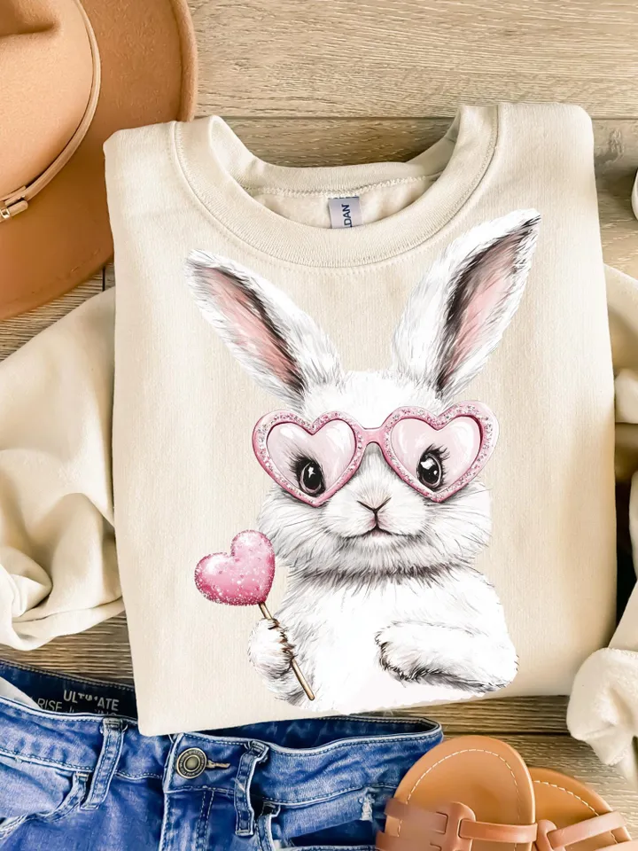 Retro Easter Cute Easter Candy Bubble PNG, Vintage Happy Easter, Funny Easter Bunnie Sunglasses Easter Holiday Sublimation Digital Download