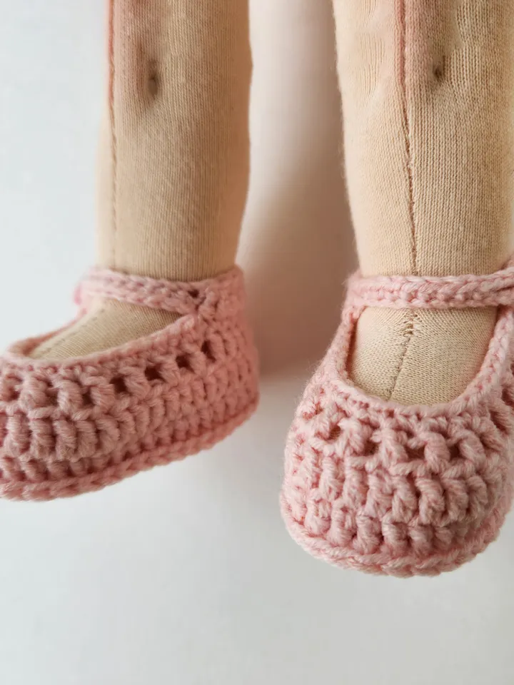 DIY 11-13’’/28-33 cm Doll Cardigan & Booties. PDF knitting and crochet pattern and tutorial.