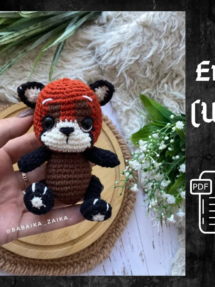PDF Red Panda Panda Crochet Pattern, Amigurumi Panda, Amigurumi animal, Crochet animal Pattern, Amigurumi doll pattern, Crochet red panda