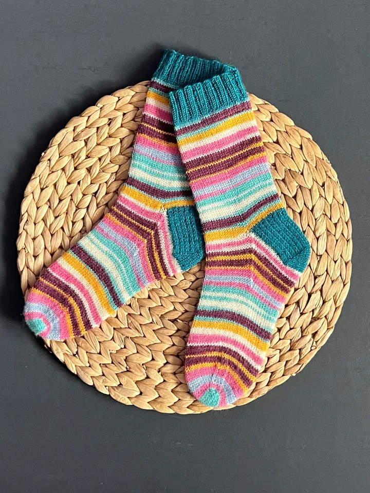 Striped womens warm handmade socks/ Warm knitted accessory