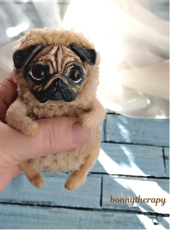 toy pug puppy 4 inches, pug puppy plush.