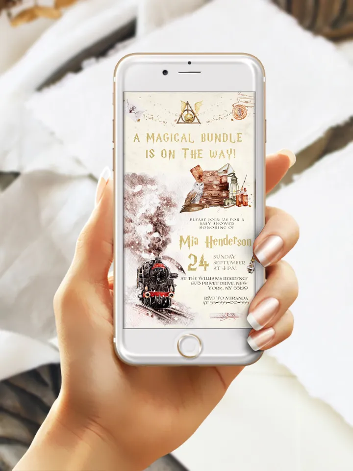 DIY Wizarding World Baby Shower Set; Magic School Baby Shower Template; School of Wizard Baby Shower invitation template; wh1