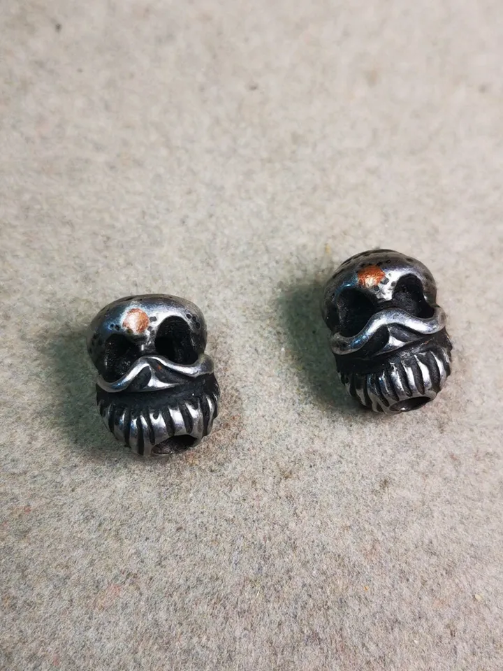 Gandhanra Handmade Tibetan Amulet,Skull Citipati Pendant Bead,Spacer Bead for Mala,Bag Hanging,Prayer Bead Accessories,0.47" × 0.4"