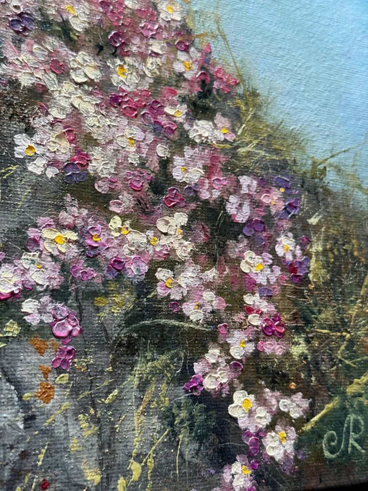 Flowers Original Painting Meadow Painting Flowers Oil Wall Art Floral Artwork