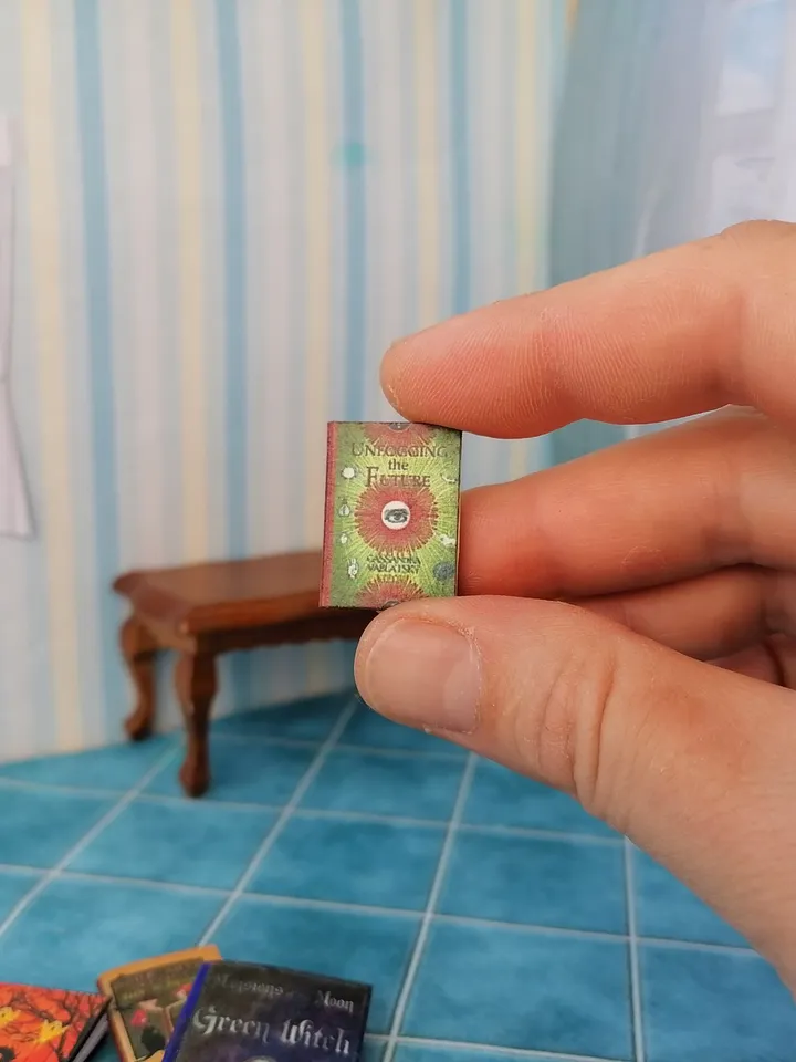 Dollhouse book set in 1:12 scale. Handmade.