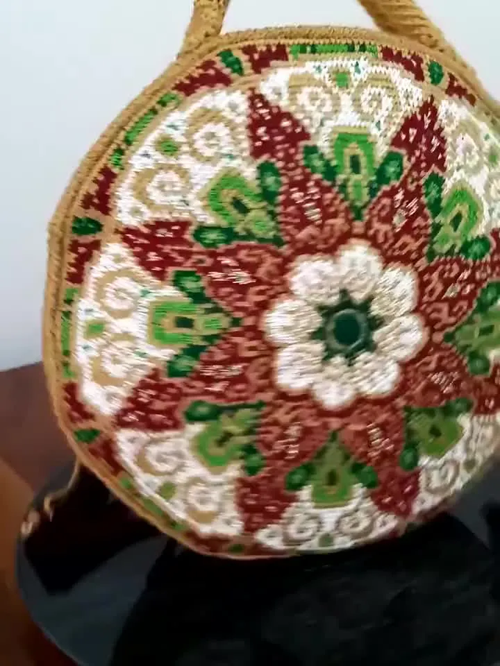 Crochet round bag Unique crochet bag Crochet festival bag Art to wear purse  Bohemian hippie bag Floral mandala bag Crochet backpack