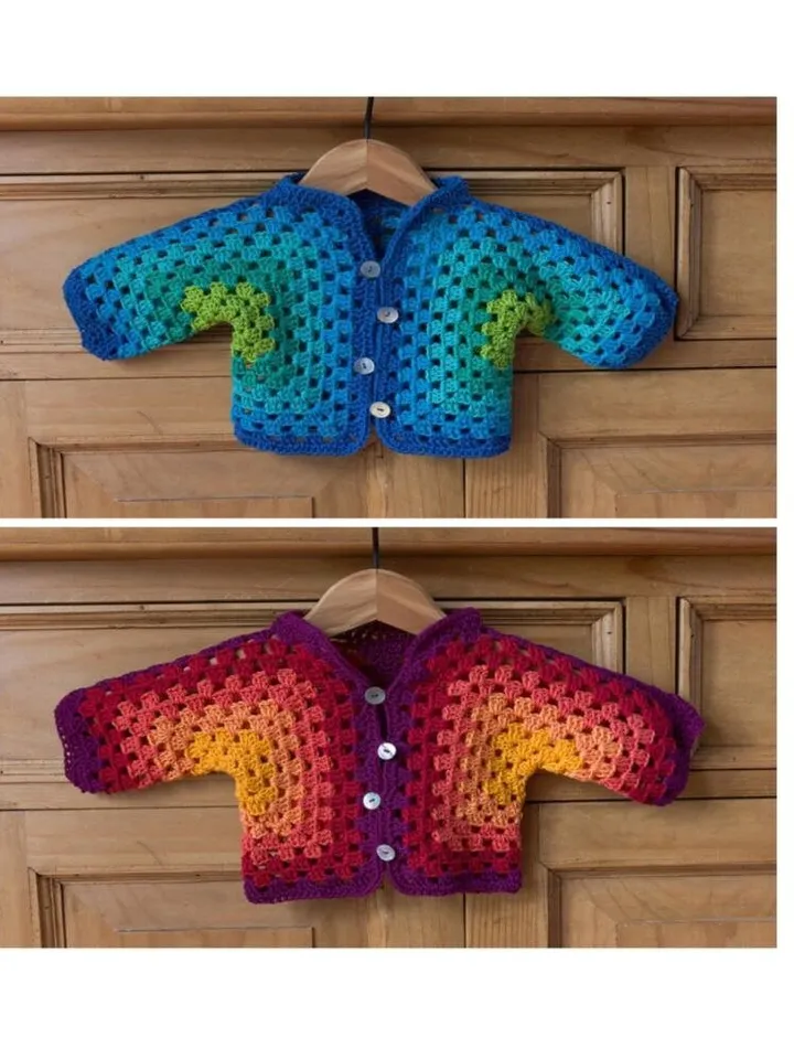 Cardigan baby crochet pattern, cardigan babies crochet, child cardigan , cardigan cranny square  HEXAGON cardigan pdf