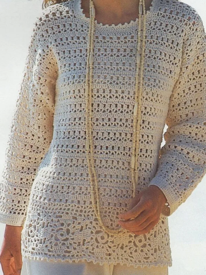 Sweater crochet pattern, tunic crochet pattern, long summer sweater pattern pdf