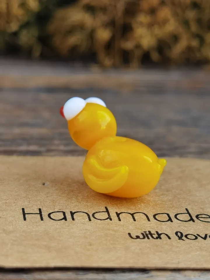 GLASS BEADS Miniature Duck Glass duck Resin duckling Tiny duck Terrarium figurines Tiny bird Glass bird ornaments art lampwork beads