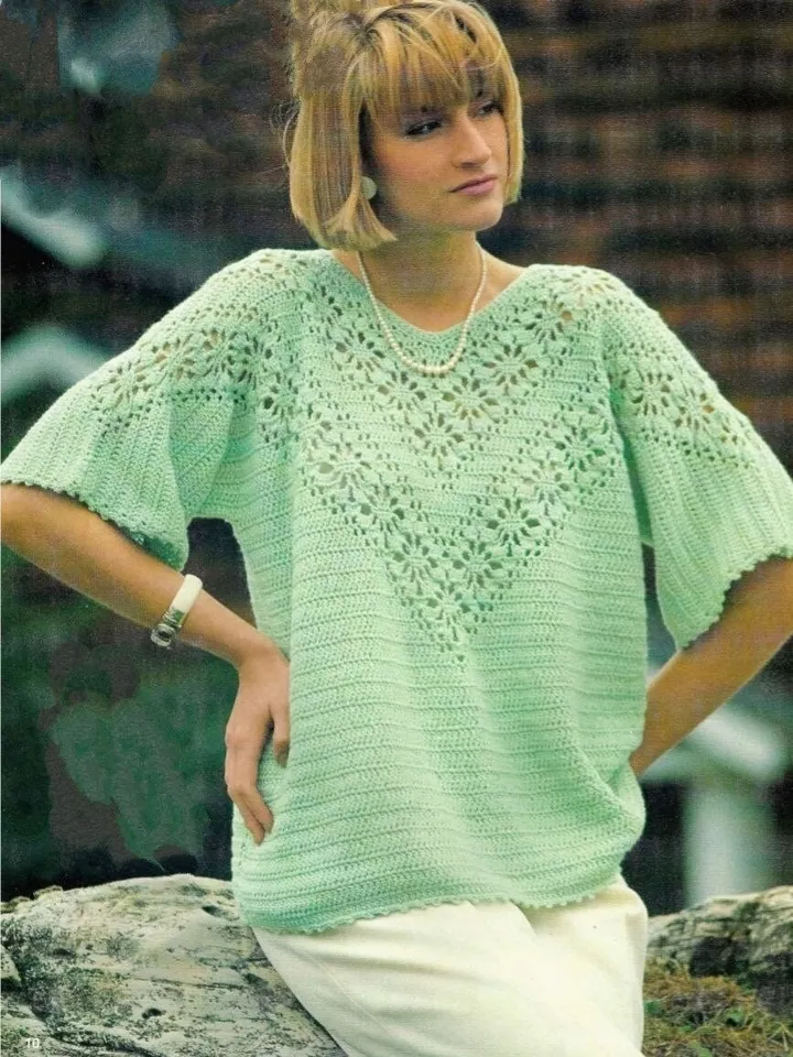 Summer sweater crochet pattern, lace sweater crochet pattern pdf
