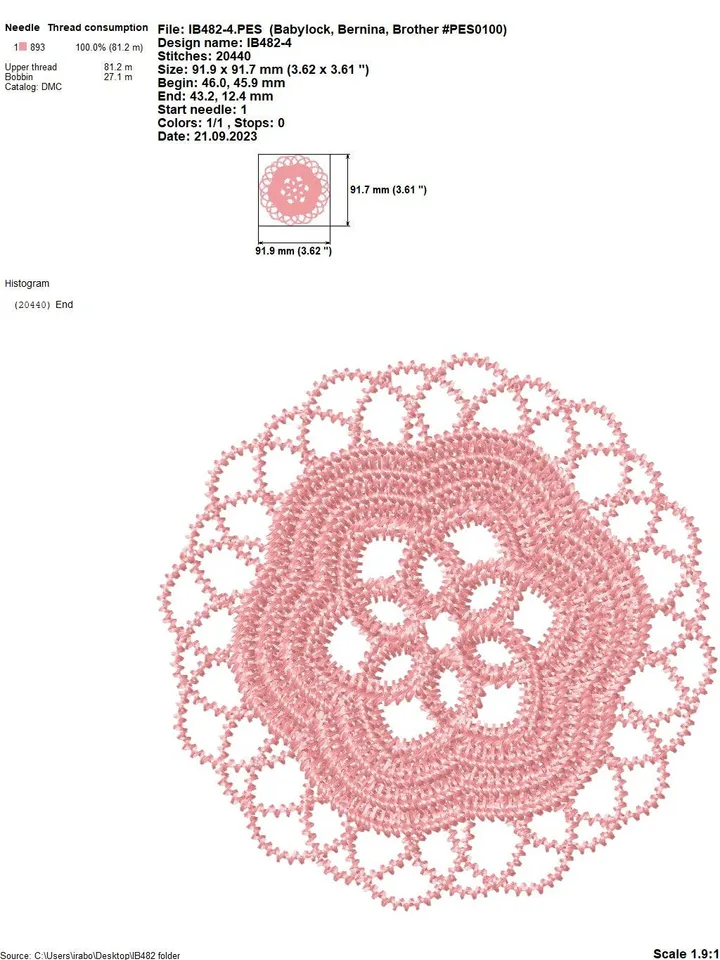 Lace elements using the crochet technique, for creating decorative elements and embellishments, machine embroidery designs