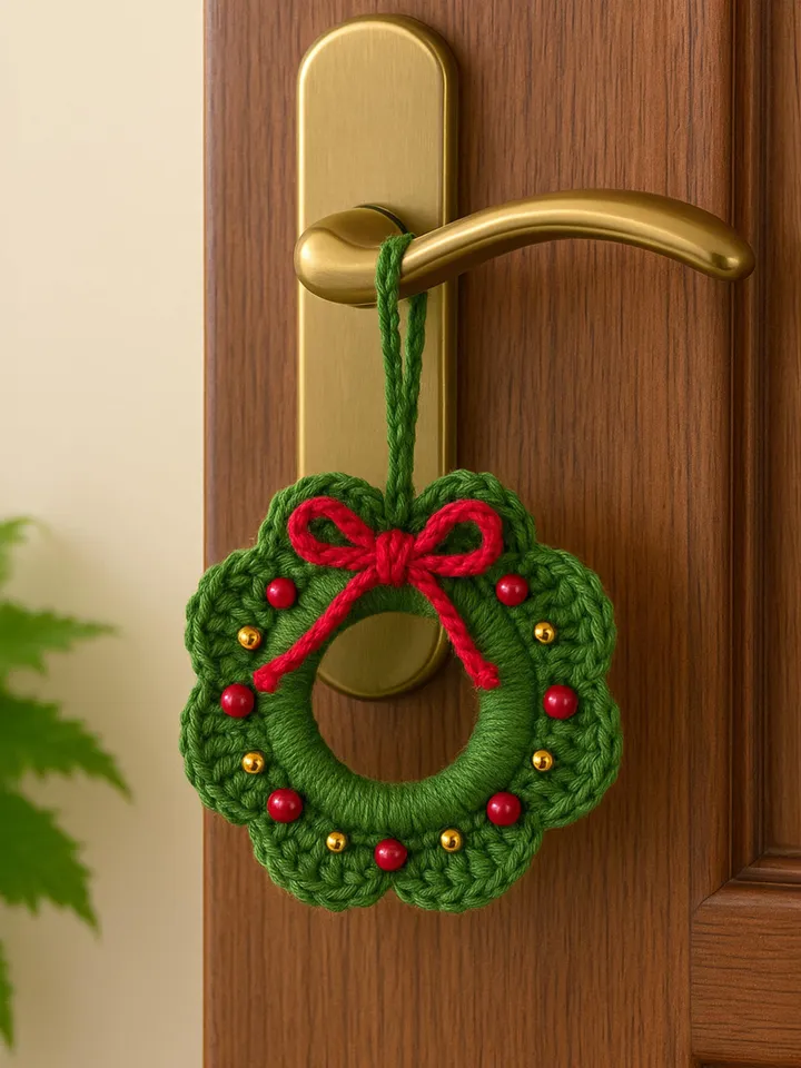 Crochet Wreath Pattern - Easy Christmas Tree Decoration & Ornament PDF for Beginners - Holiday Craft DIY
