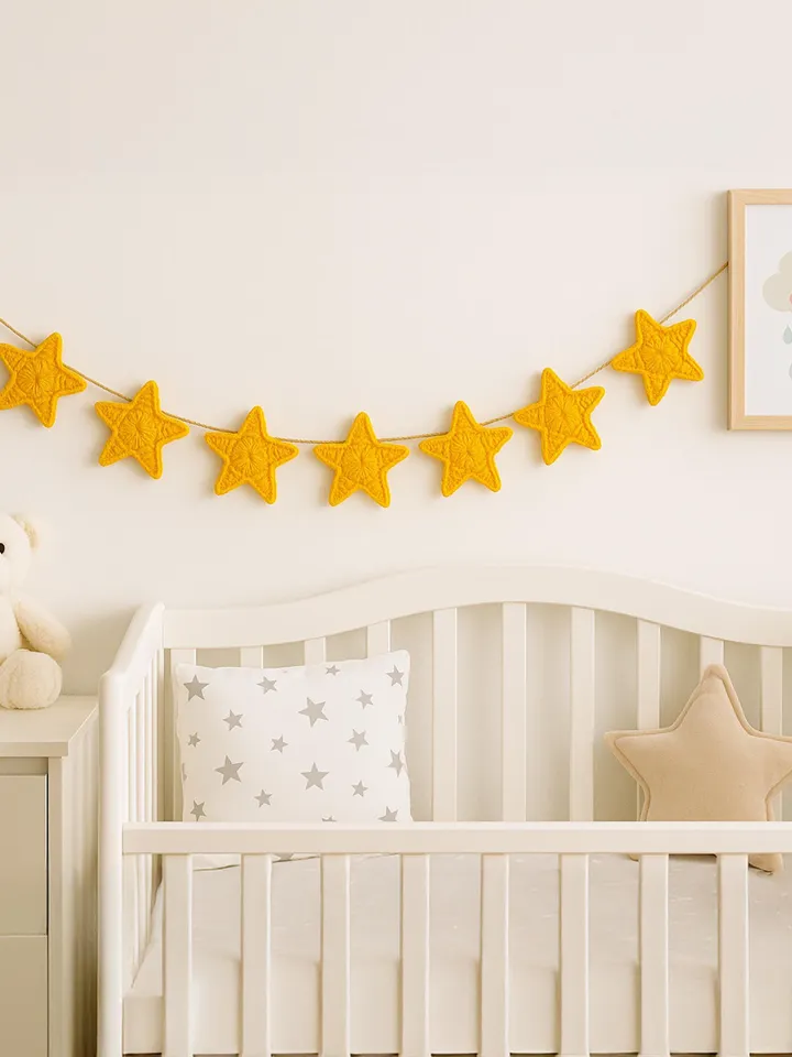 Crochet Star Pattern Applique PDF, DIY Decorative Star Ornament, Easy Crochet Pattern for Beginners