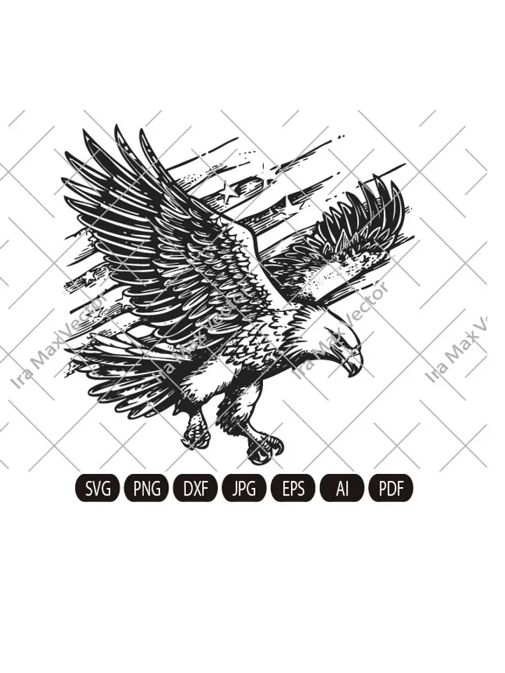 Eagle and American flag Svg, Eagle Attacks Svg, Eagle USA Svg, American Eagle Svg, Eagle detailed, Eagle Shirt, Eagle flying