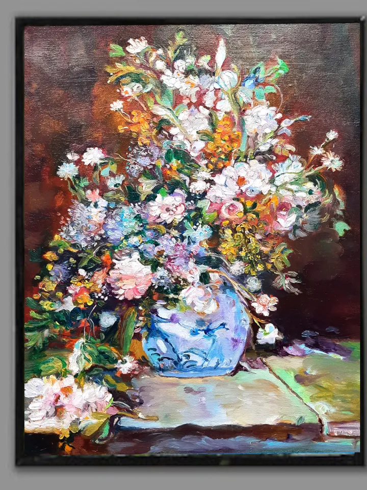 Flowers Art Original Oil painting Oil on canvas
