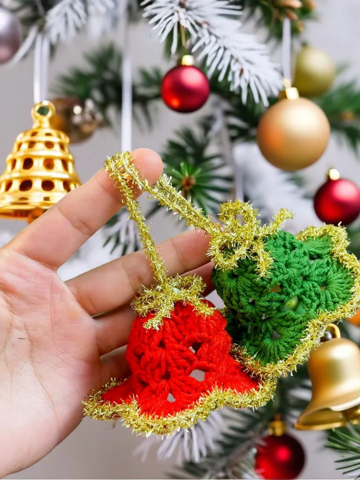 Too Flashy Xmass Crochet Bell Pattern - Mini Xmass Bells Ornament Winter Crochet Decor PDF Tutorial