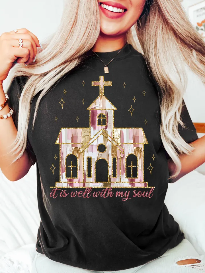 Church PNG It Is Well With My Soul PNG Christian Shirt Sublimation Design Christian Christmas Religious PNG Scriptures Christmas Png