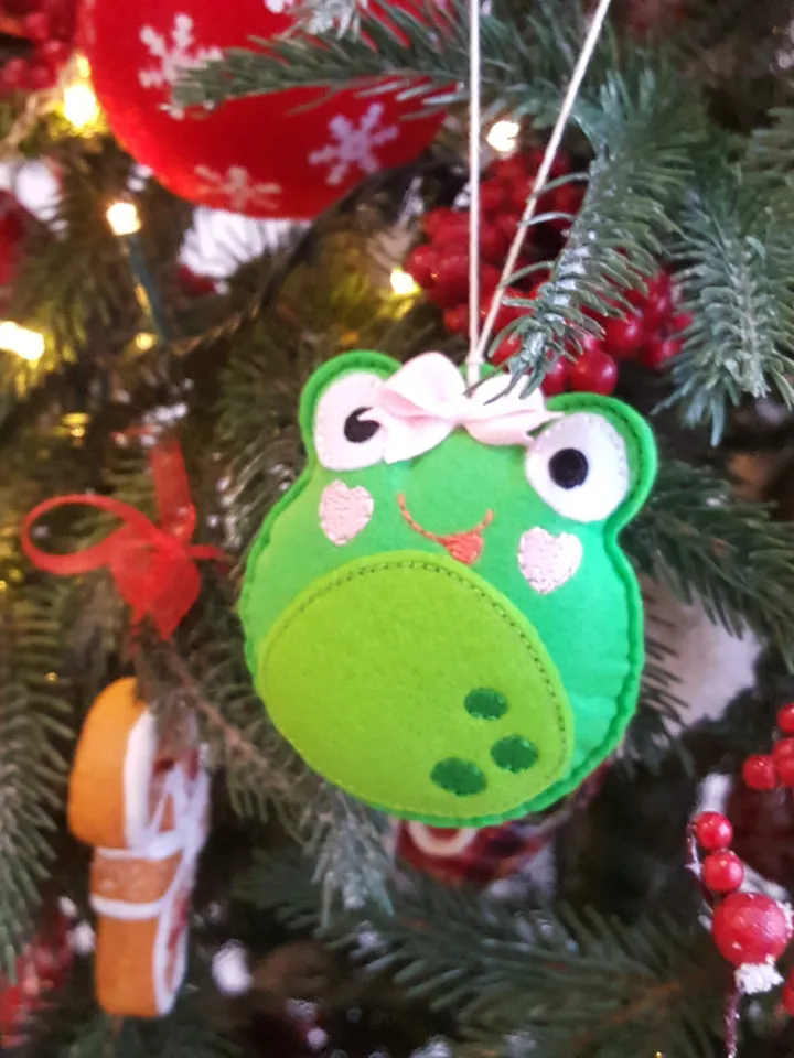 ITH Christmas Ball Ornaments Animal Faces Embroidery Design Set, Felt Tree Decorations Pattern, 4x4 Hoop File