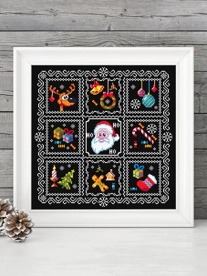 Christmas sampler cross stitch pattern download PDF Christmas pattern digital Winter holiday cross stitch, Quick cross stitch sampler #N25