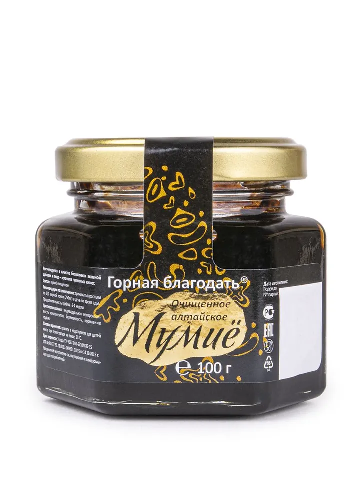Siberian Shilajit Altai Mumijo Resin Mountain Grace (Sachera-Med) 3.53 oz (100g)