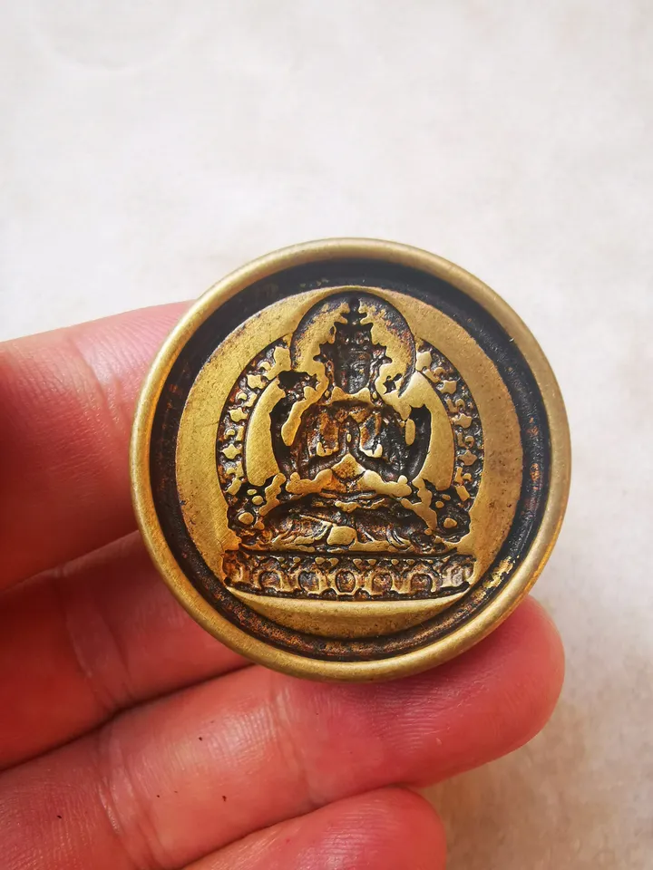 Gandhanra Old Tibetan Buddha Statue Tsa Tsa Mold,Copper Mould For Making Clay Buddha Statue, DIY Tsha Tsha Statue