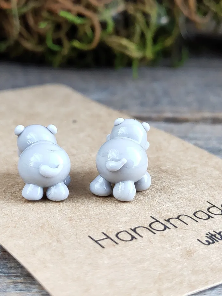 Hippo figurine Hippo art Hippo gifts Hippo ornament Hippo statue Hippopotamus Hippo for Christmas Miniature animals Tiny glass animals