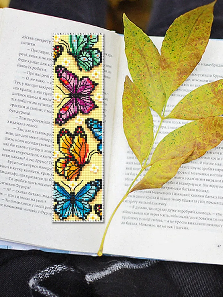 Butterfly bookmark cross stitch pattern PDF download Watercolor butterfly cross stitch chart, Bookmark digital PDF, Butterfly ornament #B158