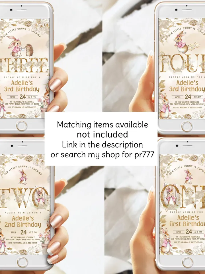 Editable and Printable straw tag template for the 1st Baby Birthday party in Peter Rabbit style instant download and unlimited access pr777
