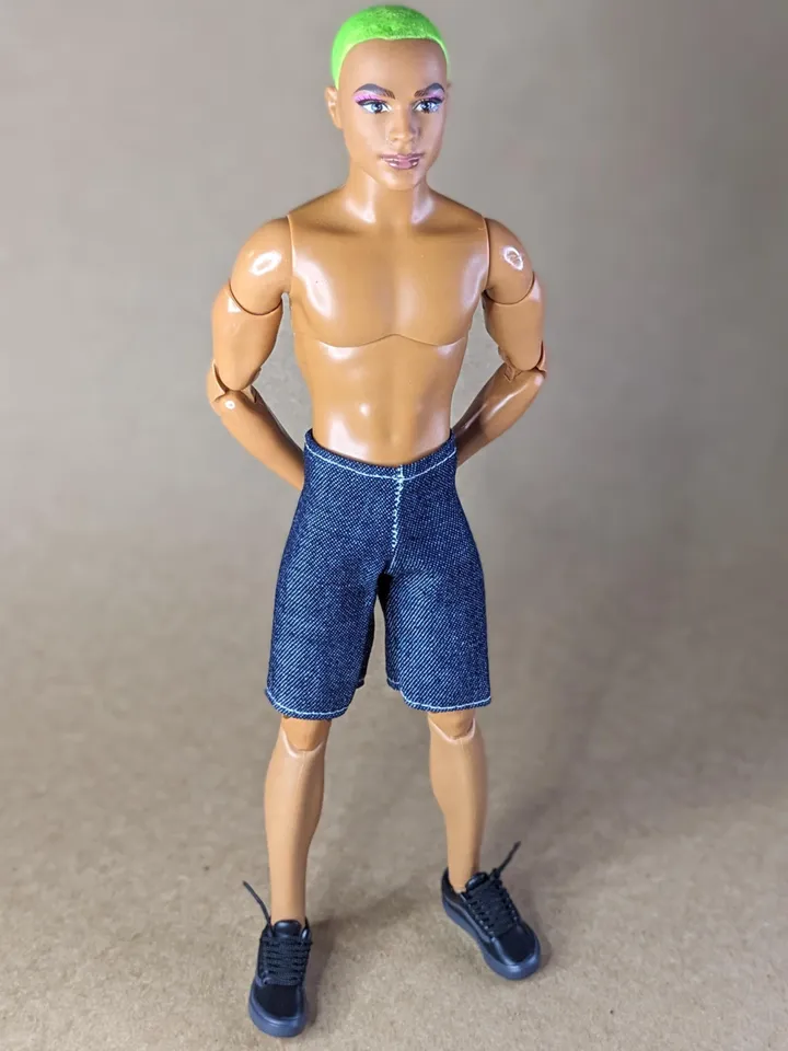 Blue shorts for 12 inch fashion male dolls