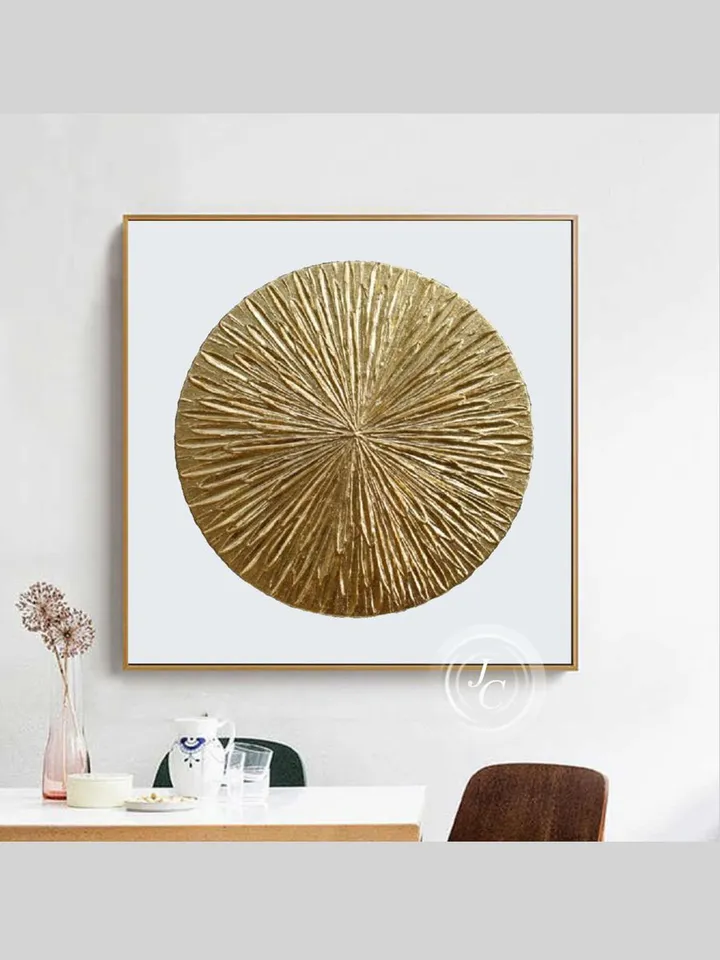 Gold and White Abstract Wall Art Original Painting Metallic Textured artwork Gold Leaf Wall Art Modern wall decor