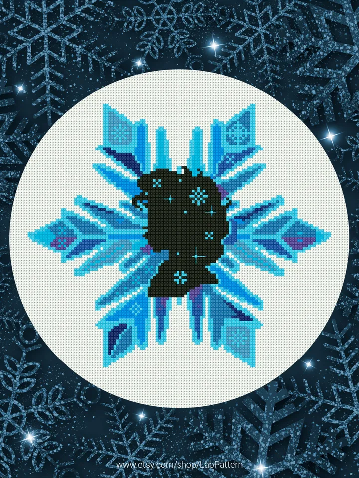 Elsa Frozen Snowflake Cross stitch pattern | Embroidery Pattern | Instant Download | Embroidery Designs