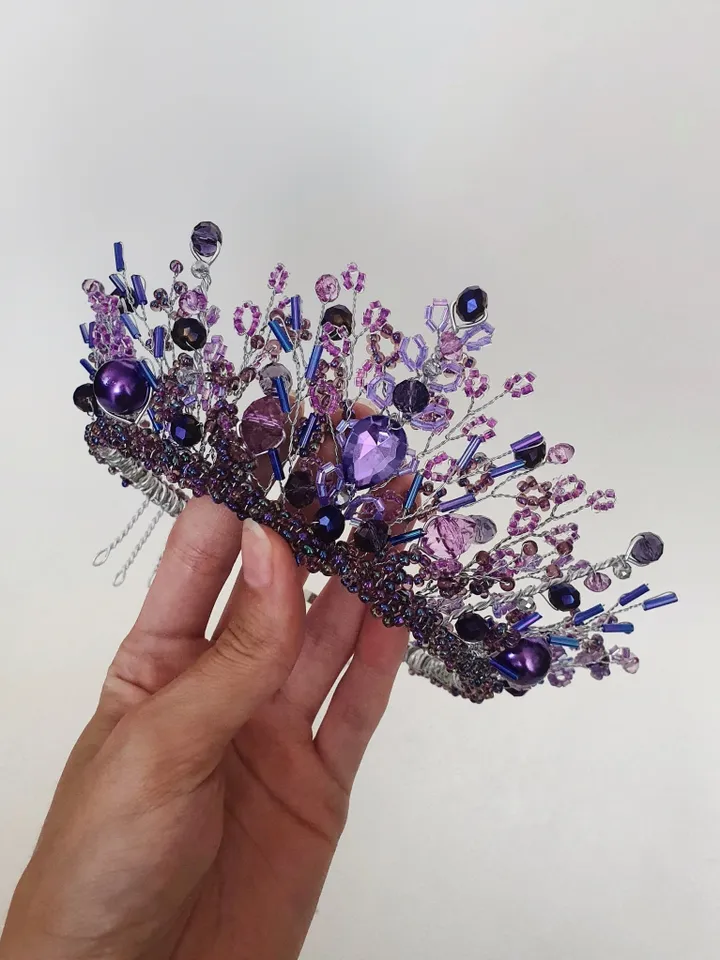 Purple crown, Violet crown, Purple tiara, Violet tiara, Halloween headpiece, Crowns, Children crown, Tiaras, diadem,costume play