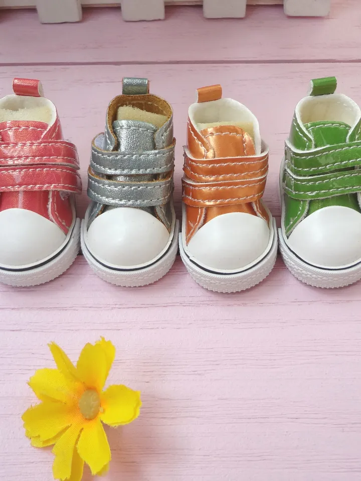wellie wisher doll shoes- 5cm doll shoes - Sneakers with a metallic sheen for Wellie Whisher - Christmas gift idea
