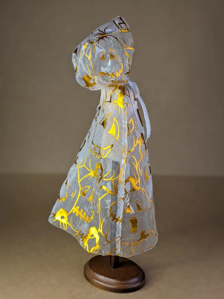 Handmade Halloween transparent cape for 1/6 scale fashion dolls