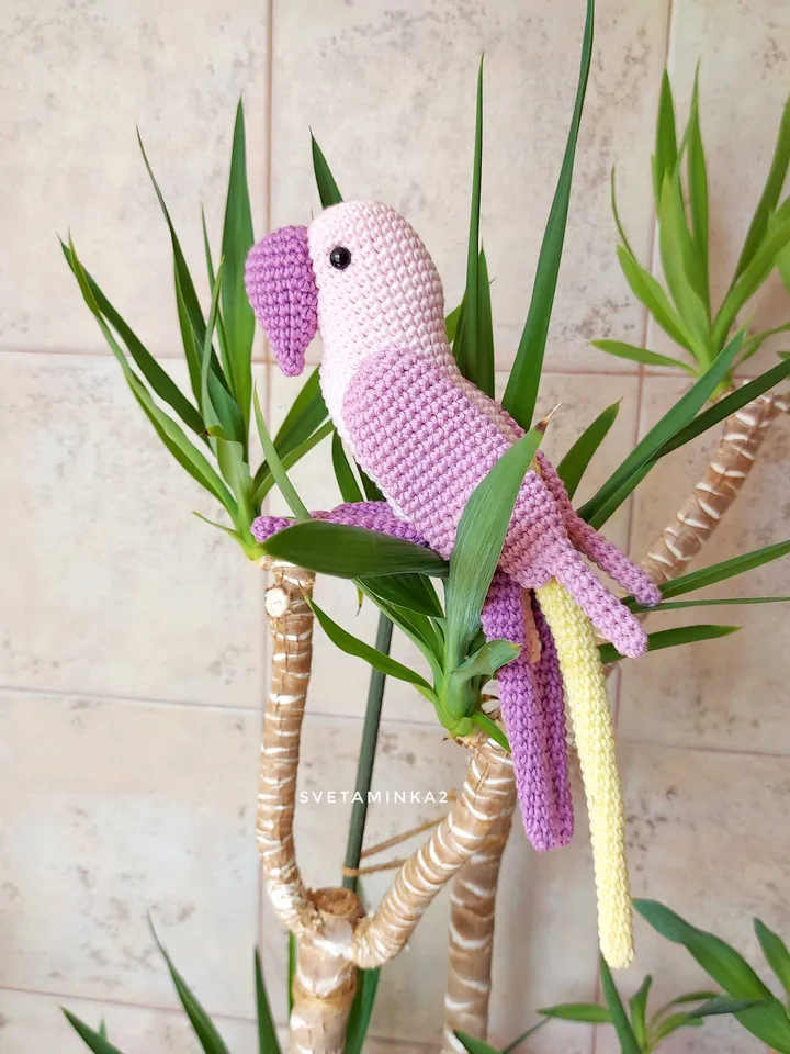 Crochet Parrot Pattern Amigurumi Parakeet. Digital Download. PDF.