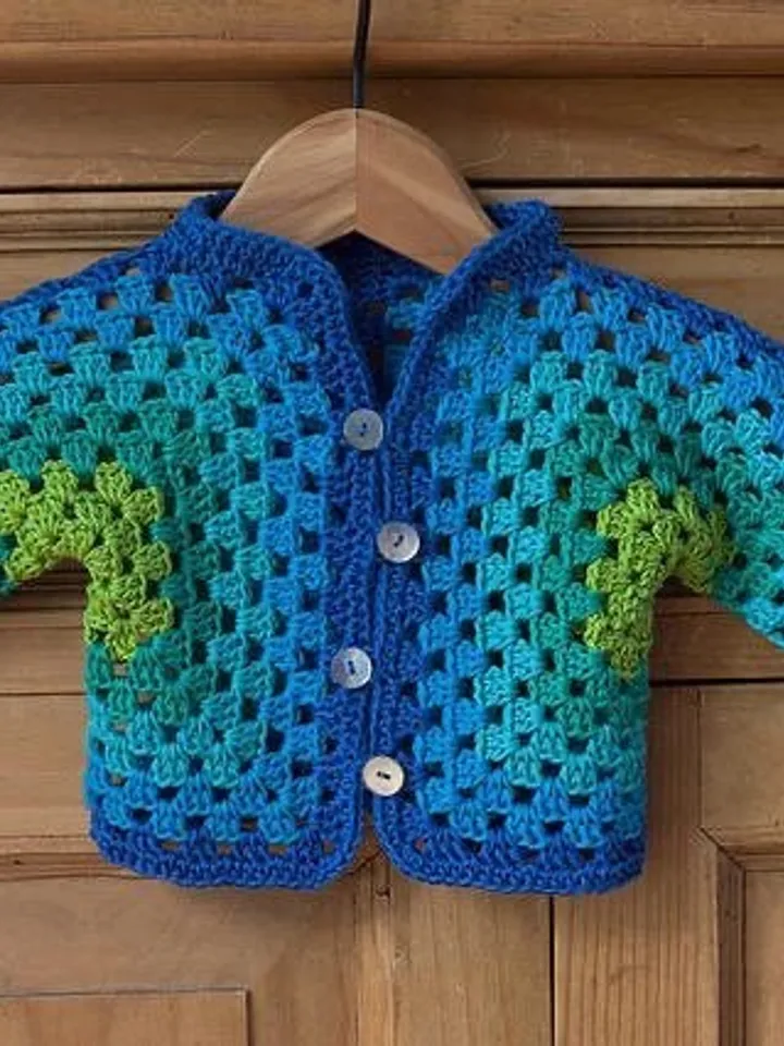 Cardigan baby crochet pattern, cardigan babies crochet, child cardigan , cardigan cranny square  HEXAGON cardigan pdf