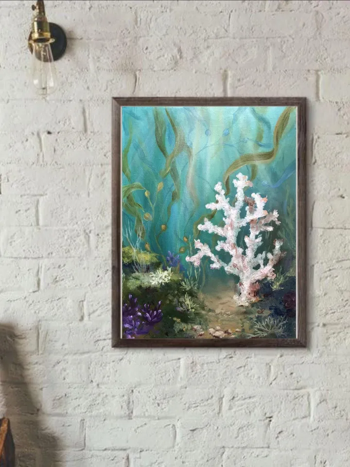 Coral Reef Painting Underwater Art Sea Life Original Painting Ocean Wall Art