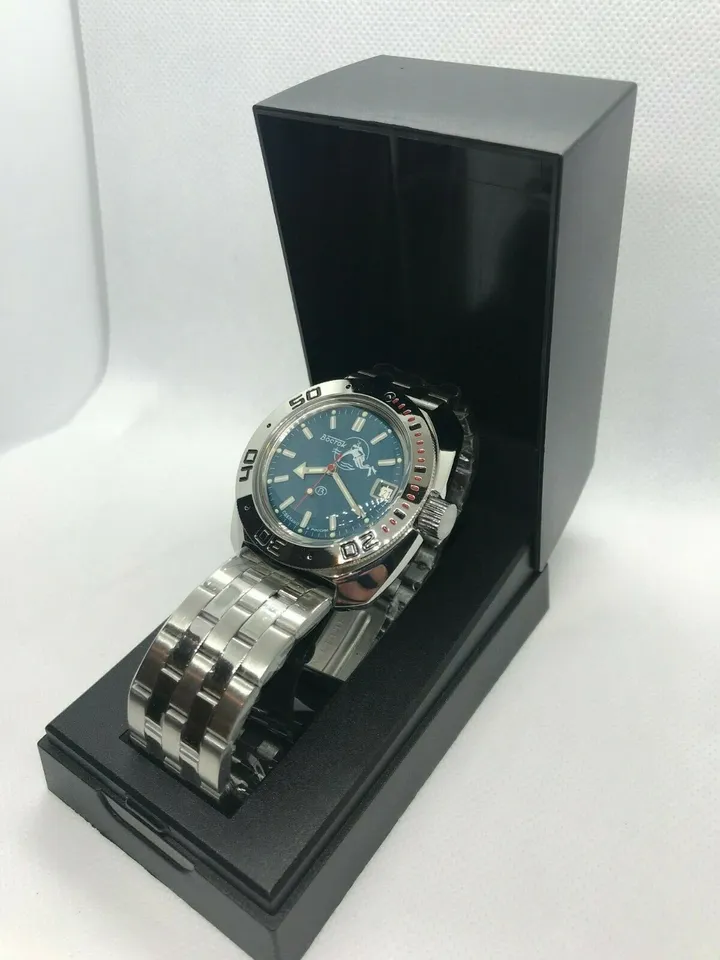 Vostok Amphibia 710059 Watch Scuba Dude Diver Automatic Blue