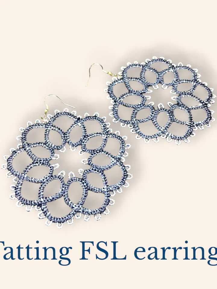Free Standing Lace Earrings Tatting machine embroidery design FSL pattern digital embroidery design jewerly embroidery motif