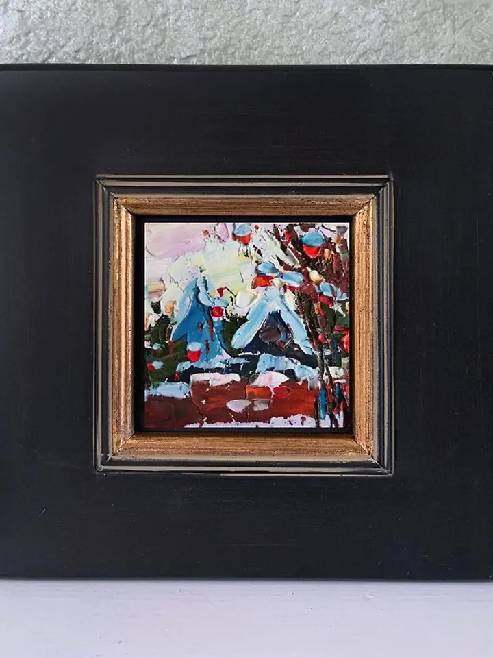Kawagoe Painting 油畫原作 Original Art 手工油畫 Small 油畫 Japan Landscape Snow Artwork