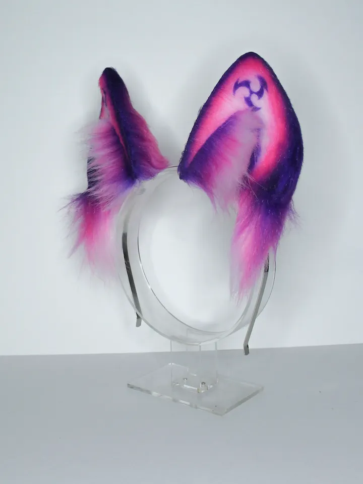 Electro Genshin Impact faux fur cat ears on headband