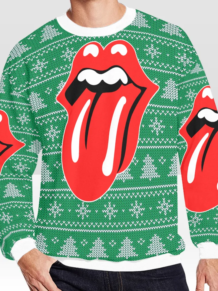 Rolling Stones Ugly Christmas Sweater, Christmas Sweatshirt